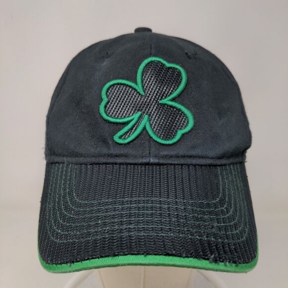 Unbranded Men's Strapback Hat Black Green OSFM Embroidered Clover Logo - Picture 2 of 7